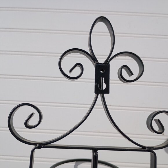 Black Wrought Iron Scroll Metal Wall Sconce Pair Pillar Candle Holders Sconces - Picture 6 of 11